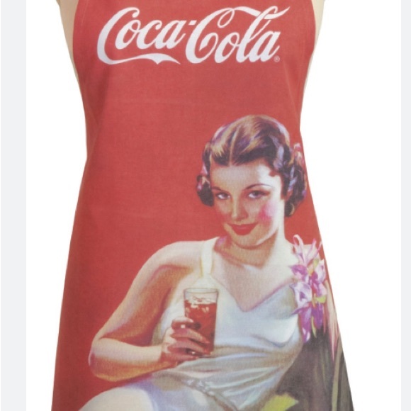 RARE Coca-Cola Evening Gown Apron with Classic Print - Picture 3 of 16